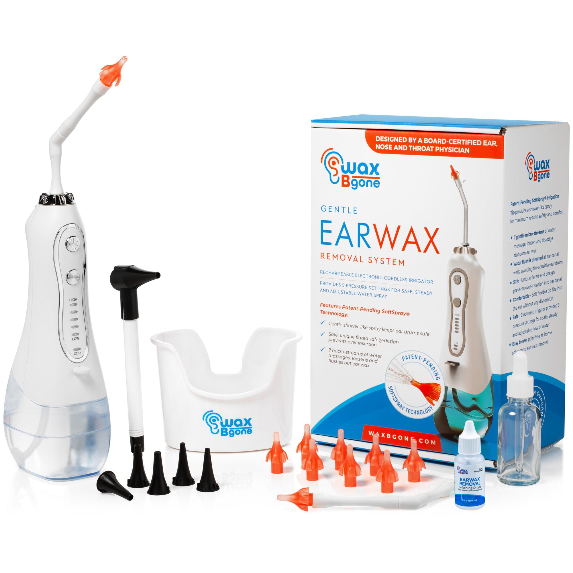 What's included in the Waxbgone electronic irrigator earwax removal kit